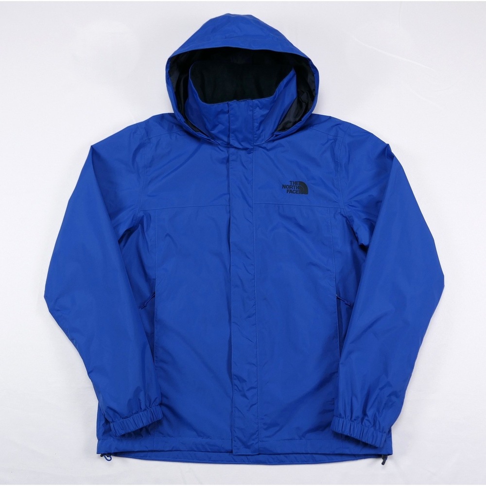 The North Face Mens M Resolve 2 Waterproof Rain Jacket Blue Hooded DryVent